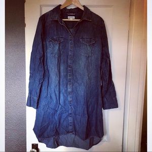 Denim Button-Down Shirtdress